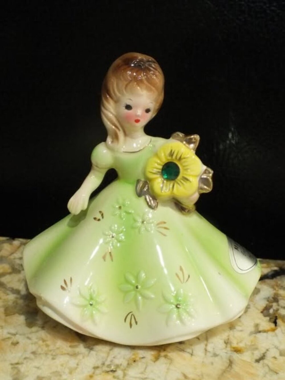 Josef Originals May Emerald Birthstone Figurine